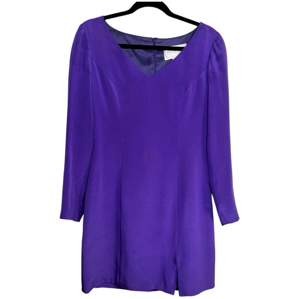 Hugo Buscati Collection Bright Purple 100% Silk Shift Dress Size 8